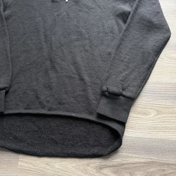 Woolpower Ullfrotte Sweater Mens Large Black 1/4 Zip 400 Wool Mid Layer Sweden - Picture 7 of 9